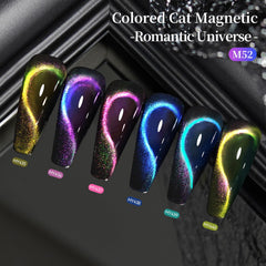 Born Pretty purple cat-eye gel polish creates luminous magnetic flair