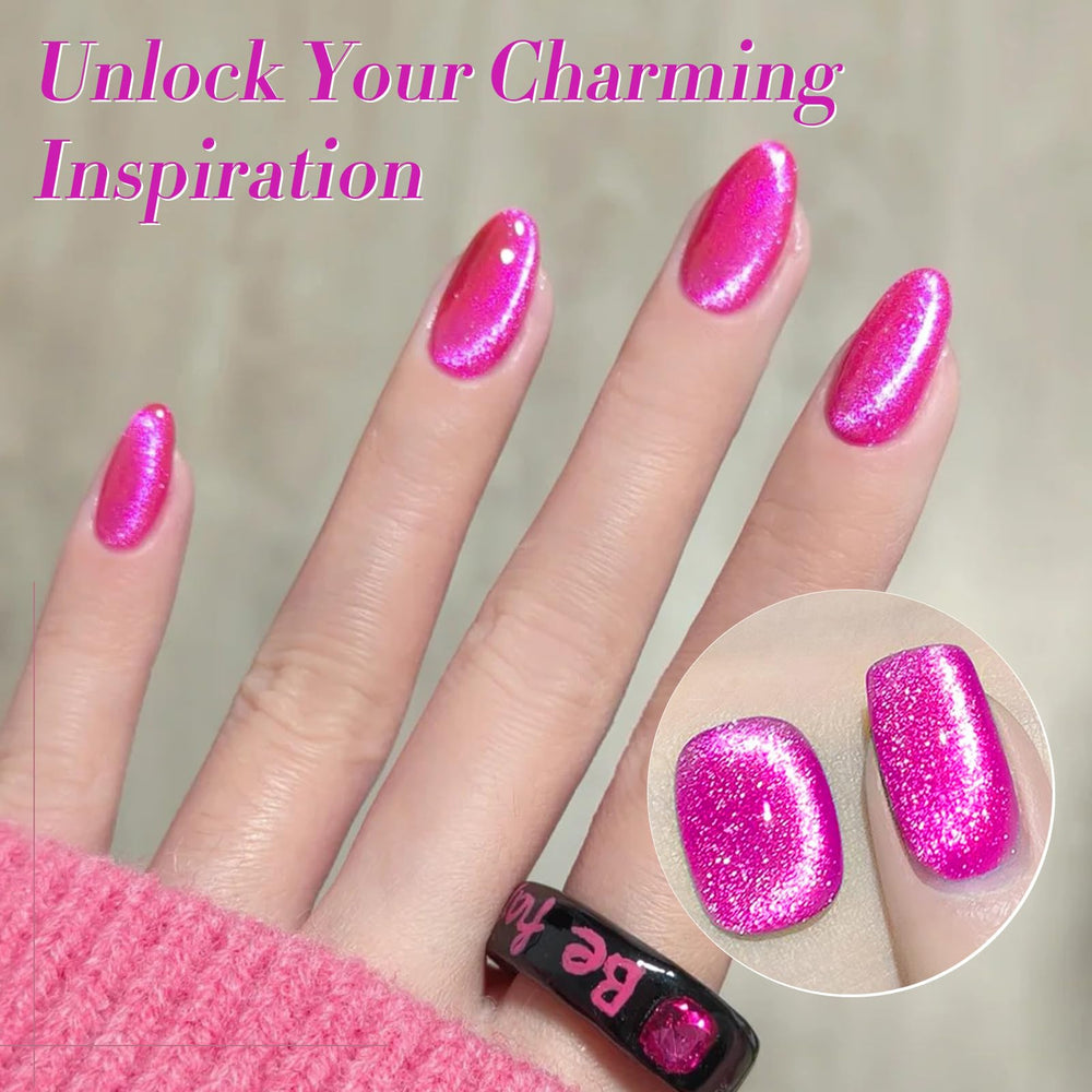 Born Pretty Cat Magnetic Eye Gel Polish sparkle closeup showing holographic shimmer.