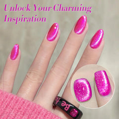Born Pretty Cat Magnetic Eye Gel Polish sparkle closeup showing holographic shimmer.