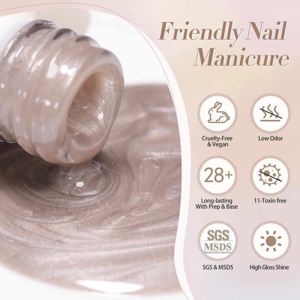 Born Pretty Nude Moonlight Gel creates a cat-eye effect for stylish nails.