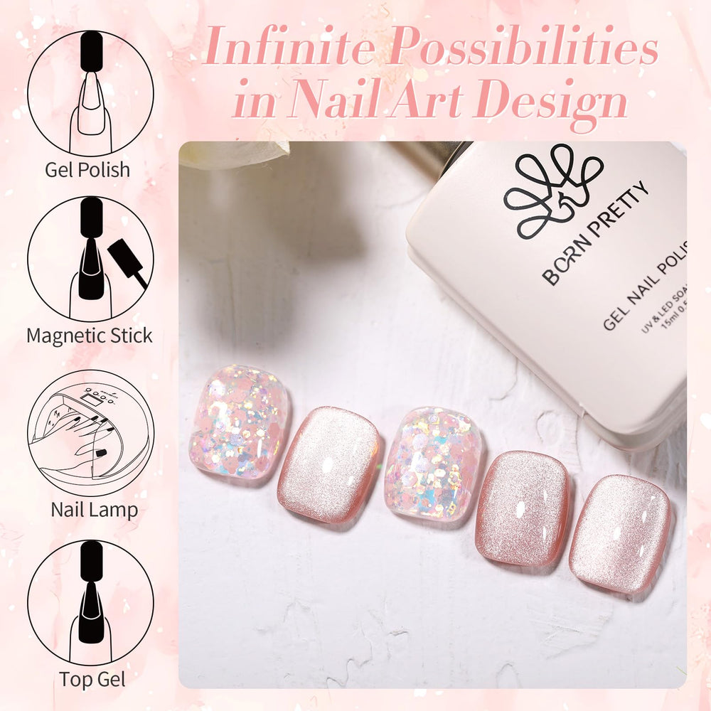 Base and top coat ready with Born Pretty for best results.