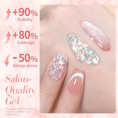 Born Pretty Cat Magnetic Eye Gel Polish nude pink shade display for everyday nails.