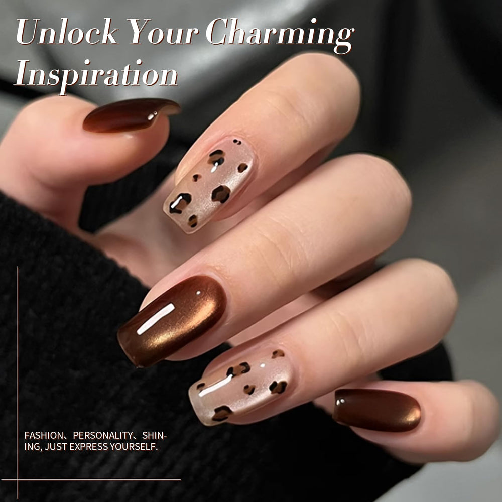 Born Pretty Cat Magnetic Eye Glitter polish pink shade shows vibrant color with magnetic depth.