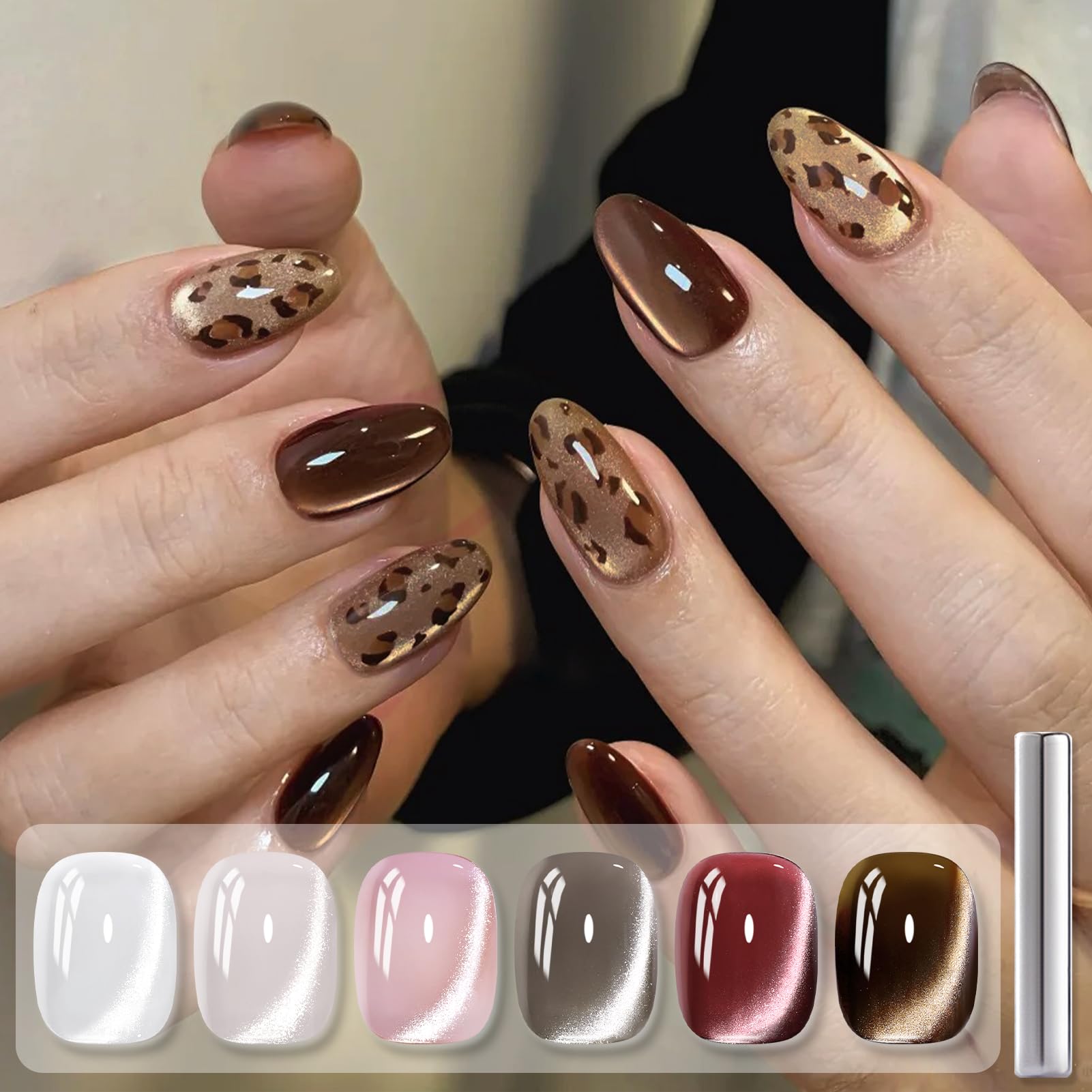 Born Pretty Cat Magnetic Eye Glitter in dark shade under ambient light reveals depth.