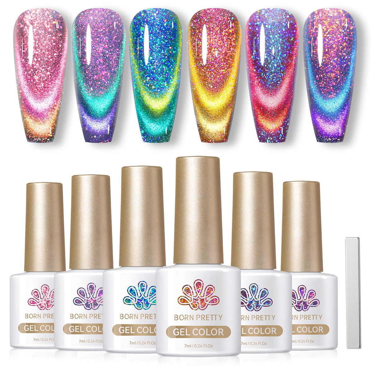 Born Pretty cat magnetic eye glow polish for vibrant nail patterns