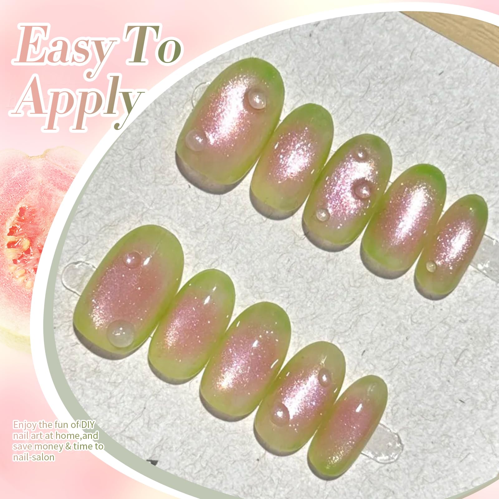 Nail art example featuring the Cat Magnetic Eye design on multiple nails.