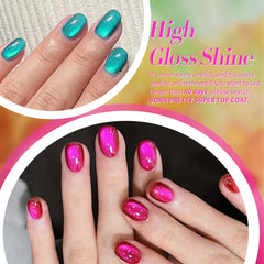 Born Pretty cat magnetic eye neon blue nails with glass crystal shimmer