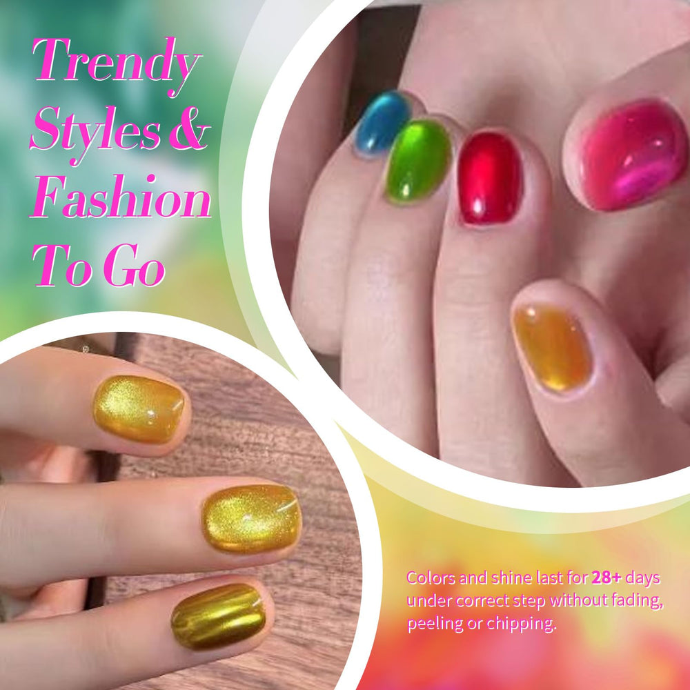 Born Pretty cat magnetic eye neon purple nails in bold summer vibe