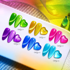 Born Pretty cat magnetic eye neon yellow nails for vibrant at-home manicure