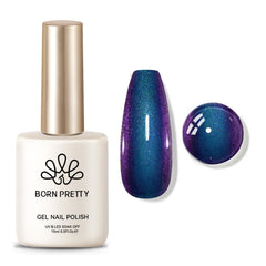 Born Pretty Chameleon Gel Nail Polish bottle close-up with blue purple color shift for striking nails