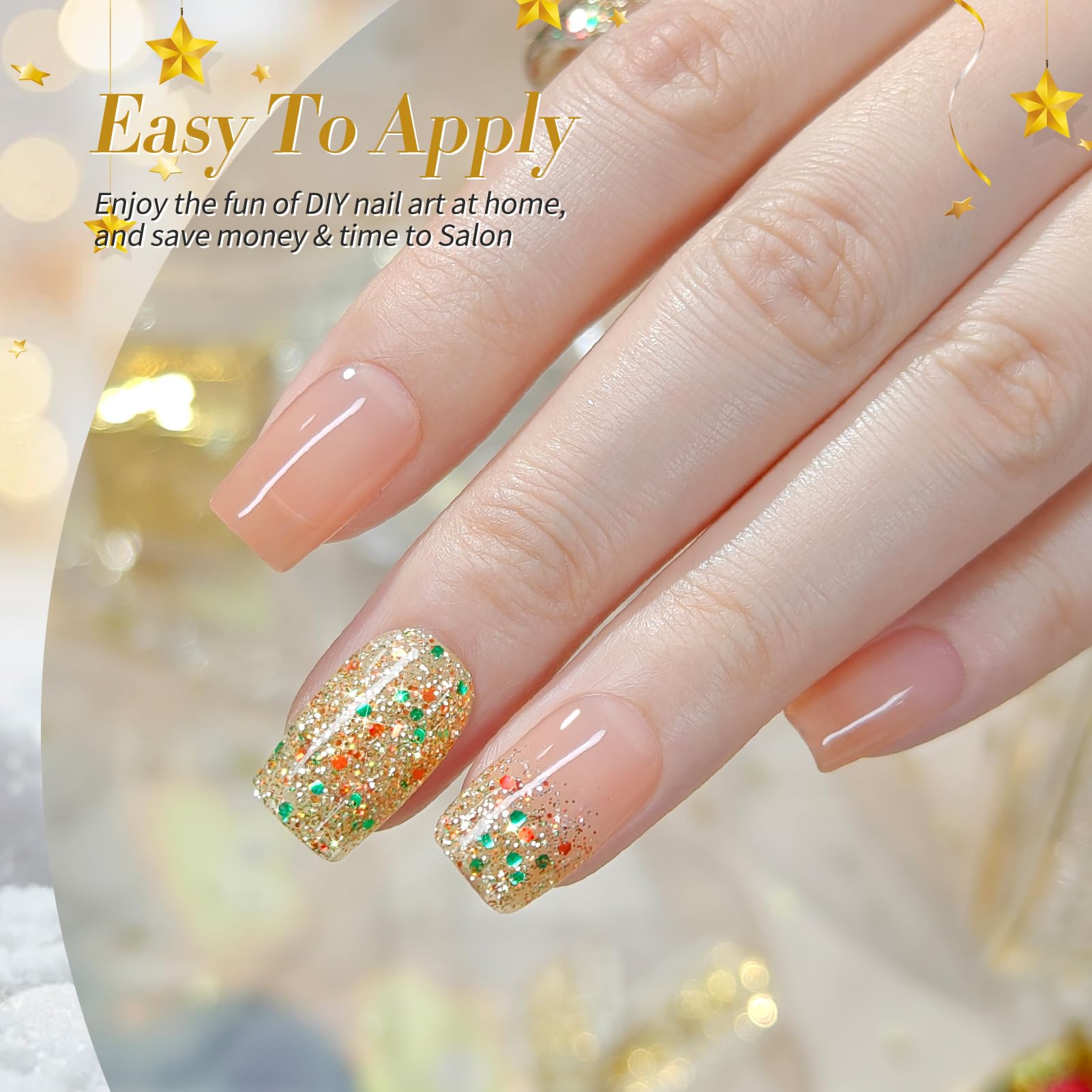 Born Pretty Christmas Jelly Glitter Polish sheer translucent shade for soft glossy look