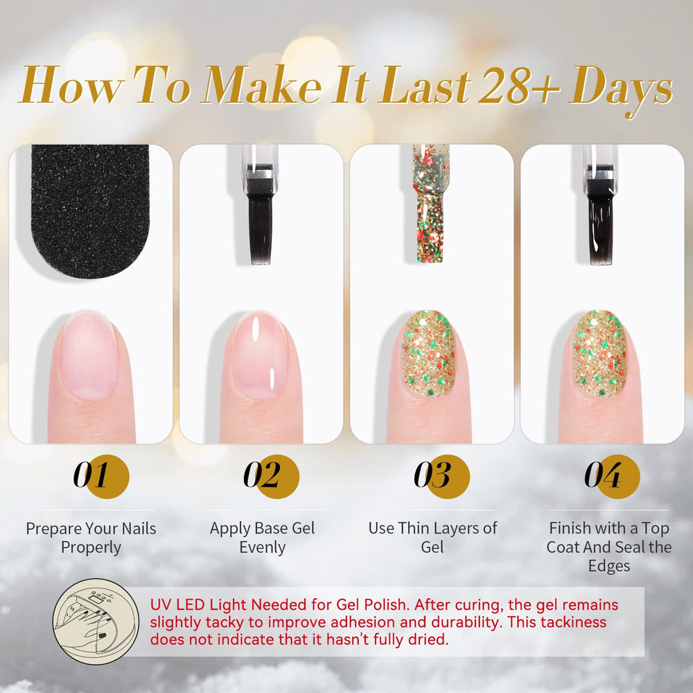Born Pretty Christmas Jelly Glitter Polish UV/LED compatible for quick manicures