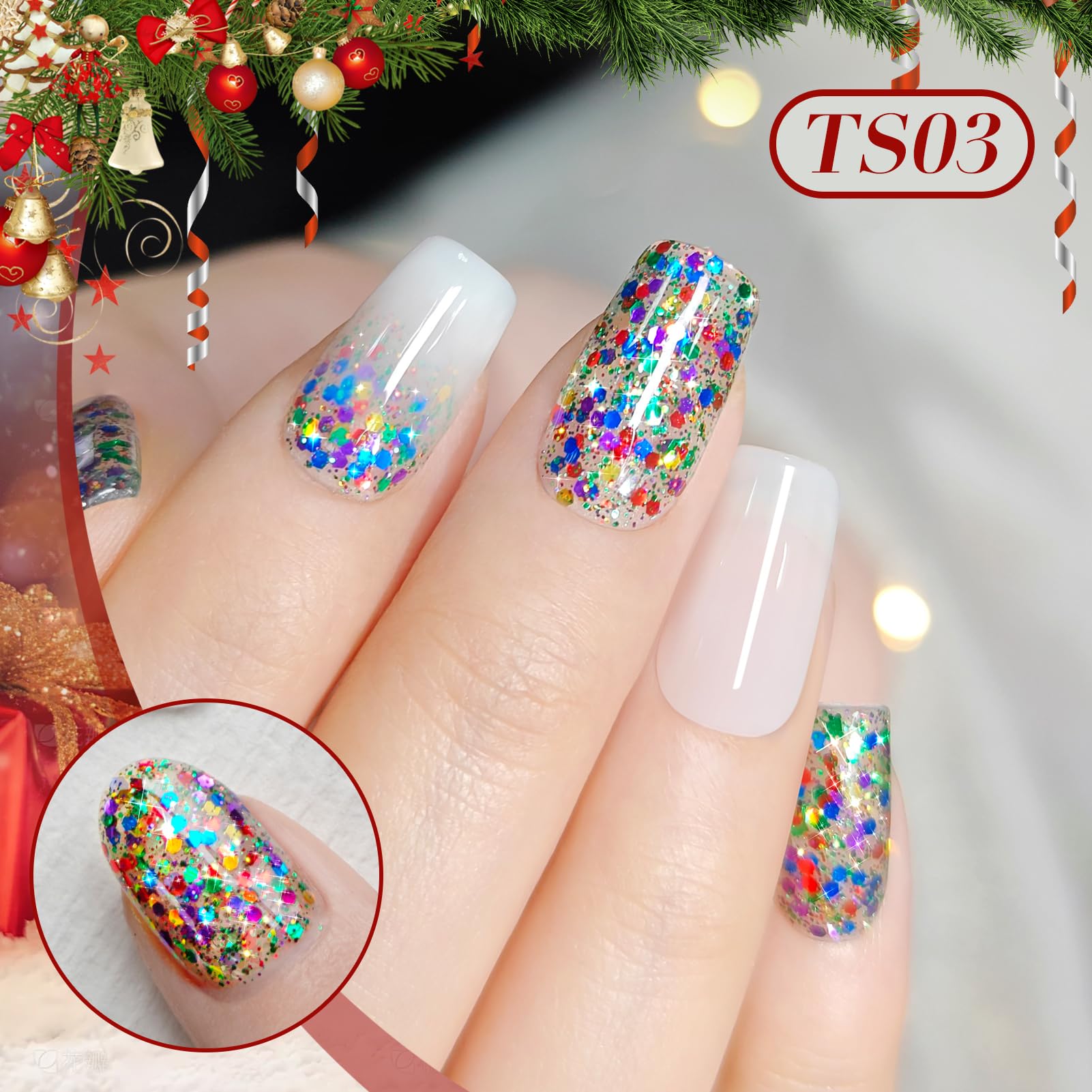 Born Pretty jelly sequins polish brush applying sparkling color for quick at-home salon results.
