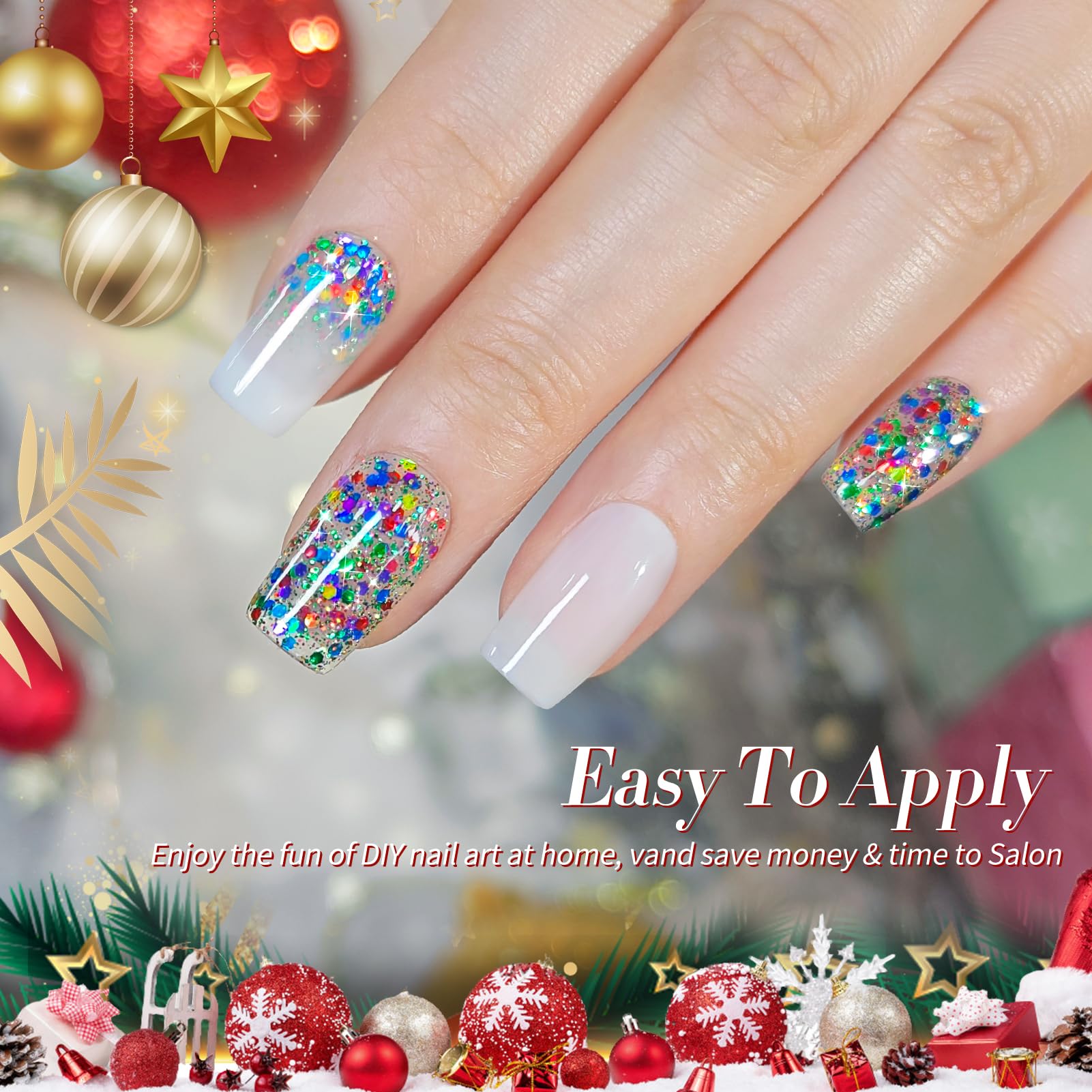 Born Pretty Christmas jelly sequins polish cap highlights easy grip and storage.