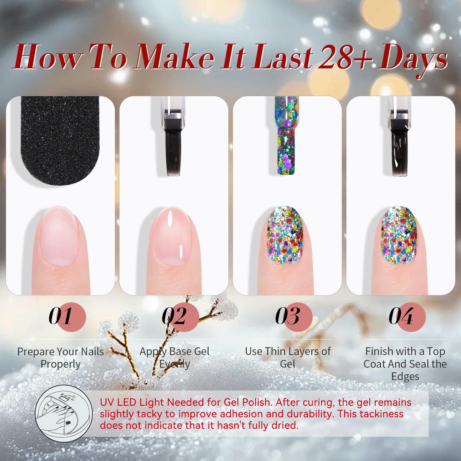 Born Pretty green sequin detail offers festive accent for nails.