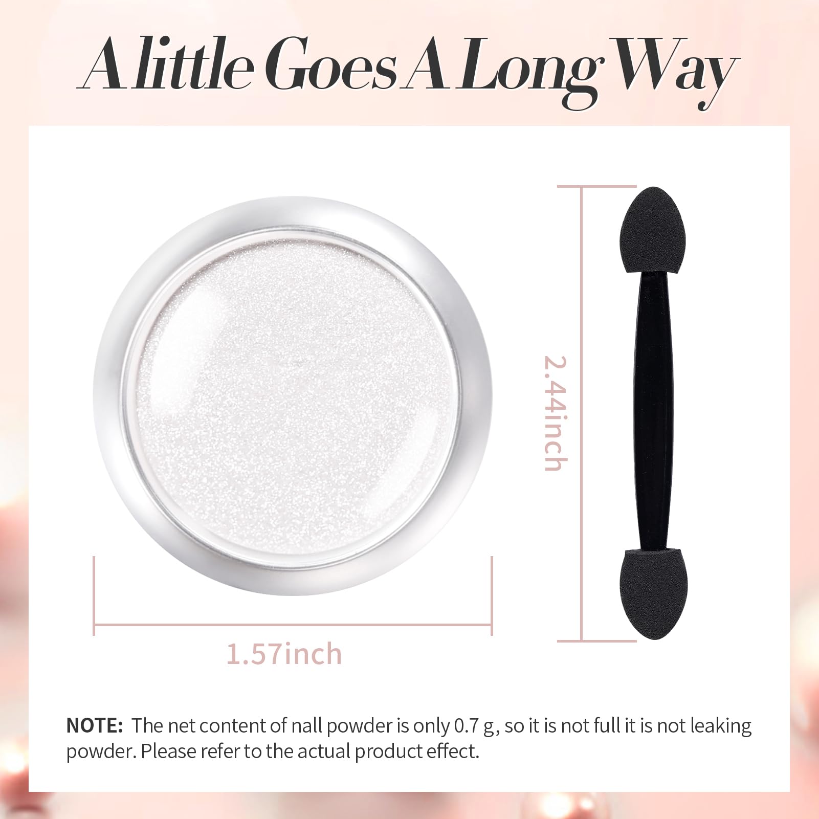 Born Pretty chrome pearl powder creates a bright, shimmery finish.