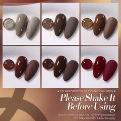 Born Pretty coffee gel polish ideal for cozy office-to-evening looks.