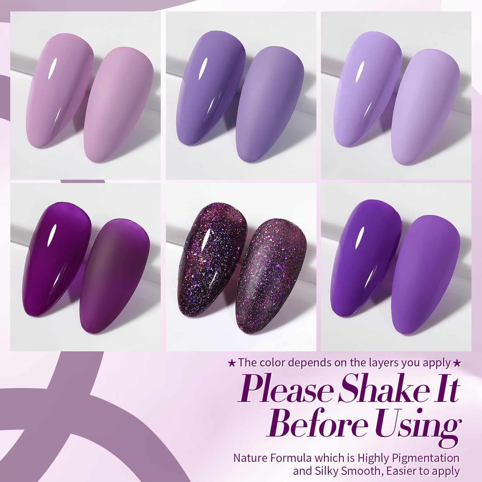 Born Pretty deep purple gel bottle closeup showcases rich, glossy pigment