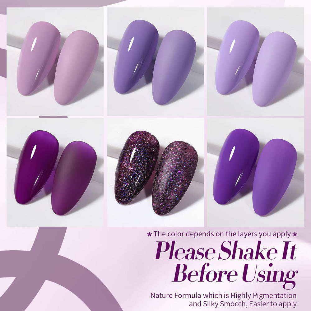 Born Pretty deep purple gel bottle closeup showcases rich, glossy pigment