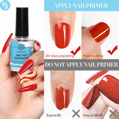Close-up of Born Pretty dehydrator and primer set in use on nails.