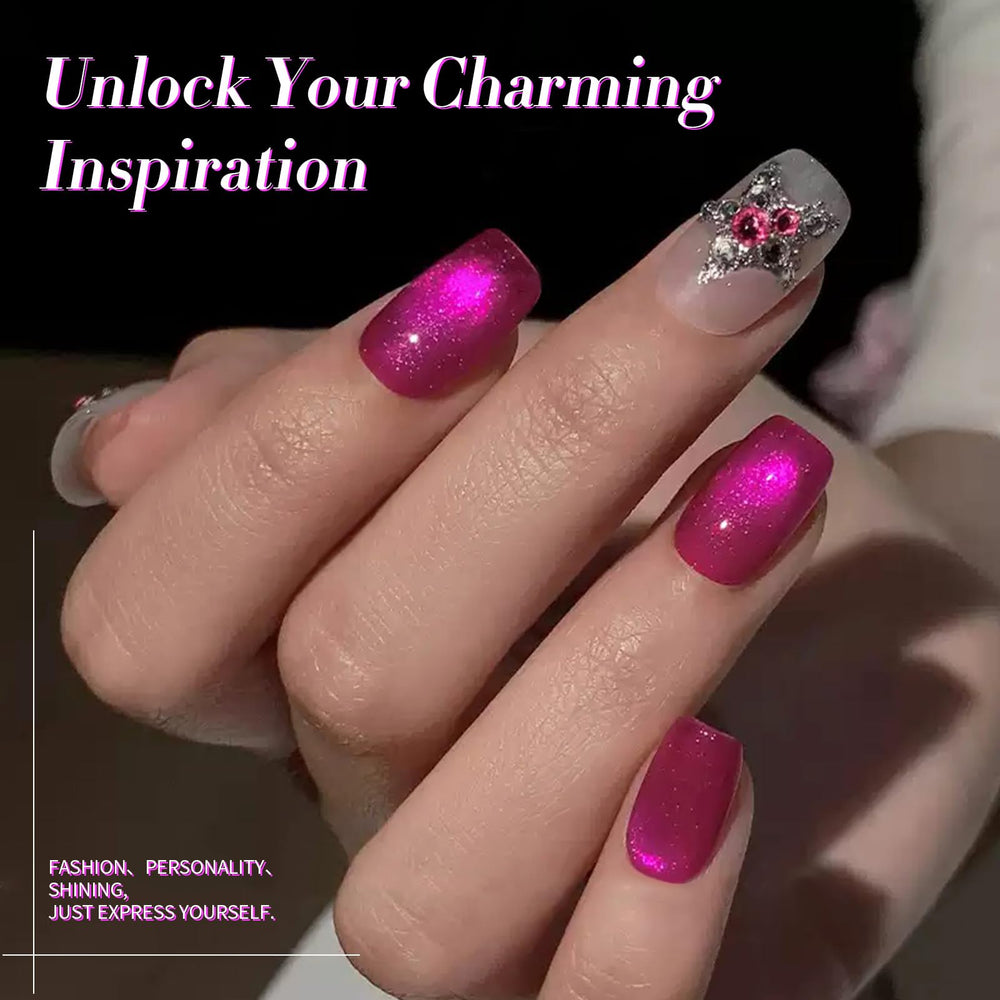 Born Pretty Dragon Fruit Glass Cat Magnetic Gel showcases a vibrant glow