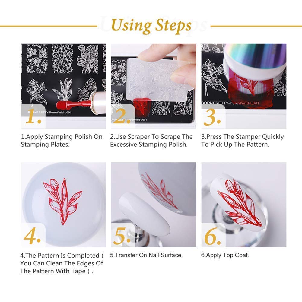 Born Pretty full-nail coverage stamping plate for bold nail looks