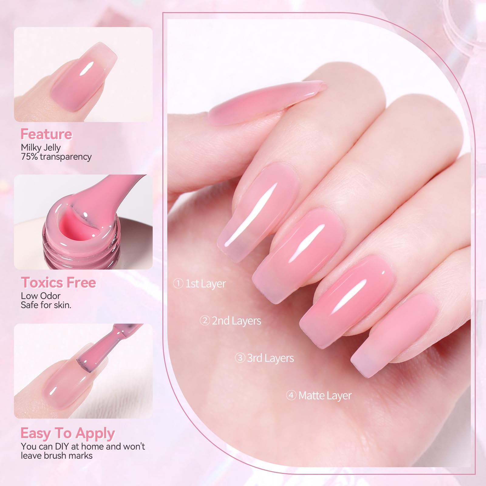 Born Pretty packaging emphasizes low odor, safer gel polish for nails.