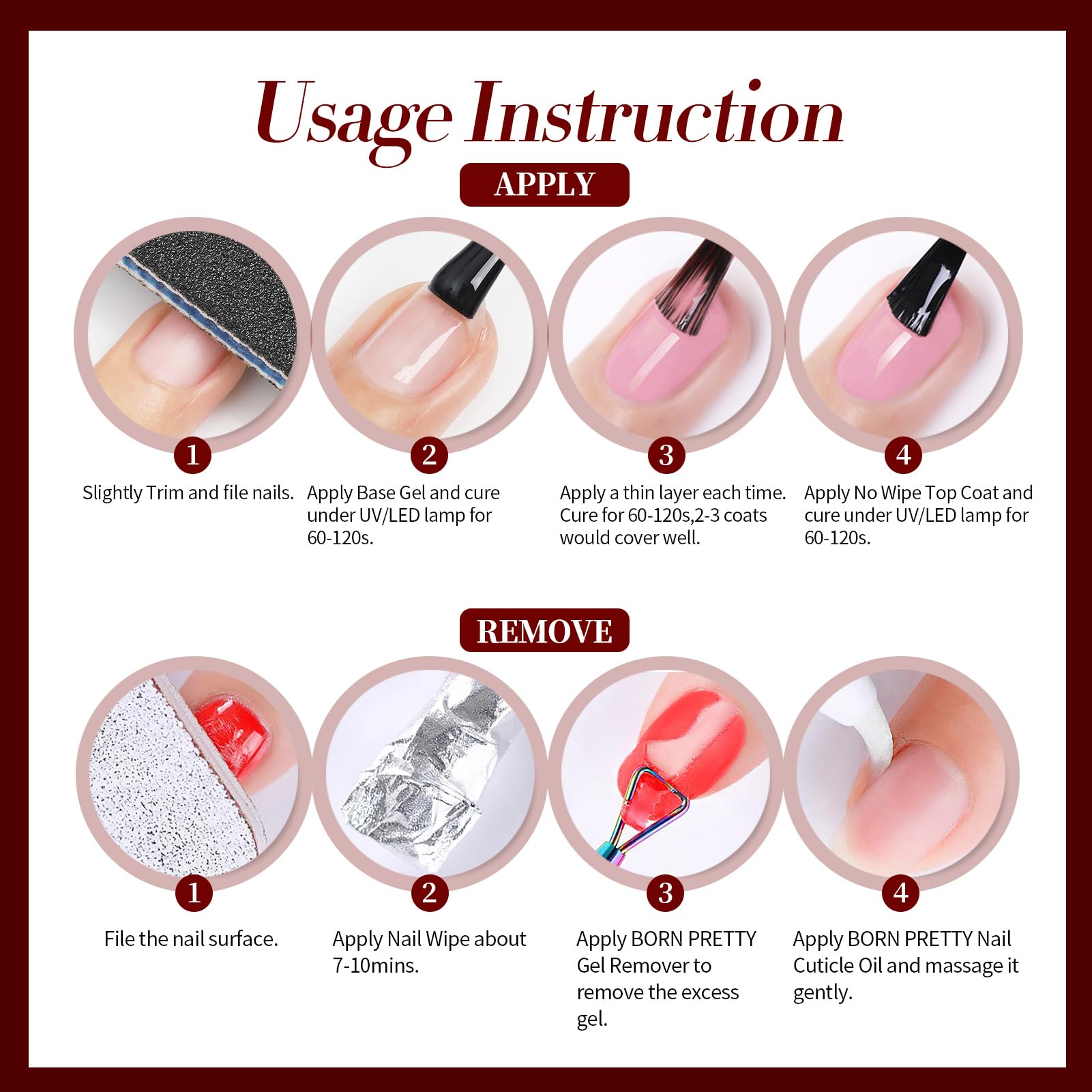 Using Born Pretty gel polish with magnetic effect and UV/LED curing.