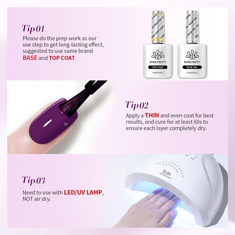 Born Pretty gift-ready purple gel set ideal for autumn and holiday gifting