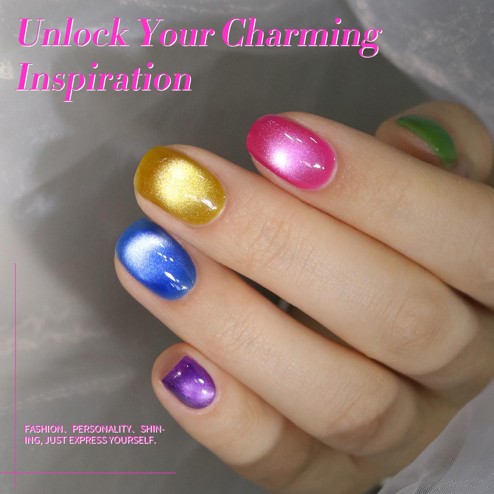 Born Pretty glass crystal magnets add dramatic focal points on nails