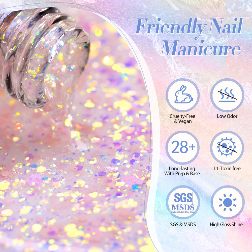 Born Pretty glitter gel polish application brush shown for smooth use