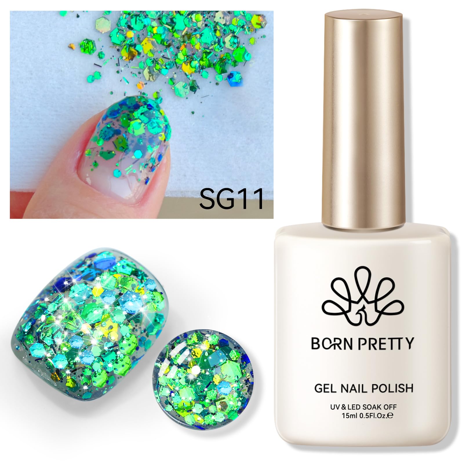 Born Pretty glitter gel nail polish gift box ready for gifting.