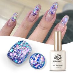 Born Pretty glitter gel polish features multicolor sequins for eye-catching nail designs