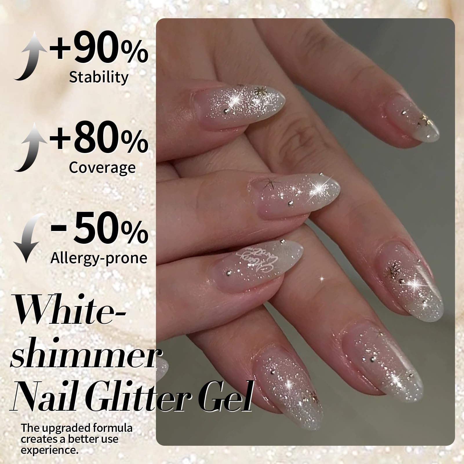 Born Pretty glitter gel overlay on nail for festive shine