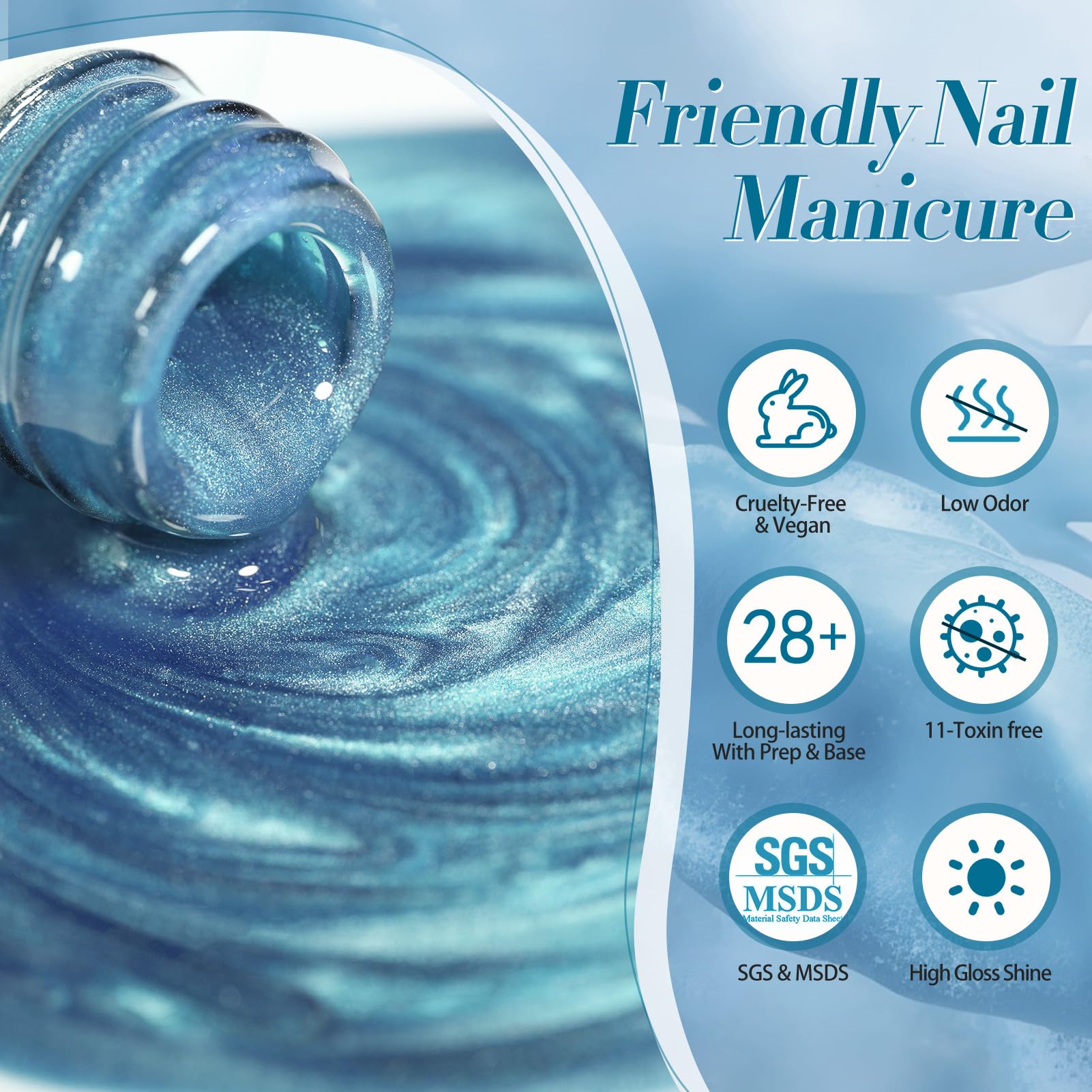 Born Pretty glossy finish on nails demonstrating salon-like shine