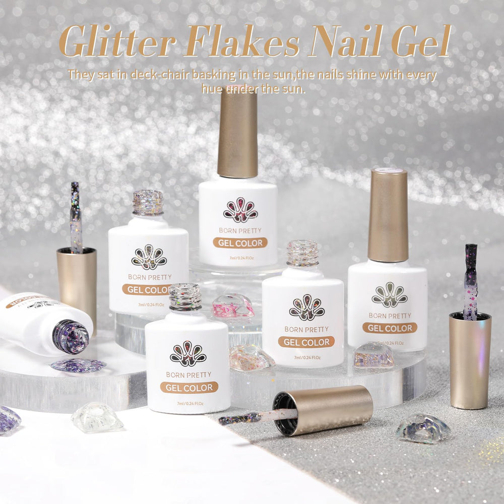 Born Pretty gold glitter gel polish for luxe nail accents and shine