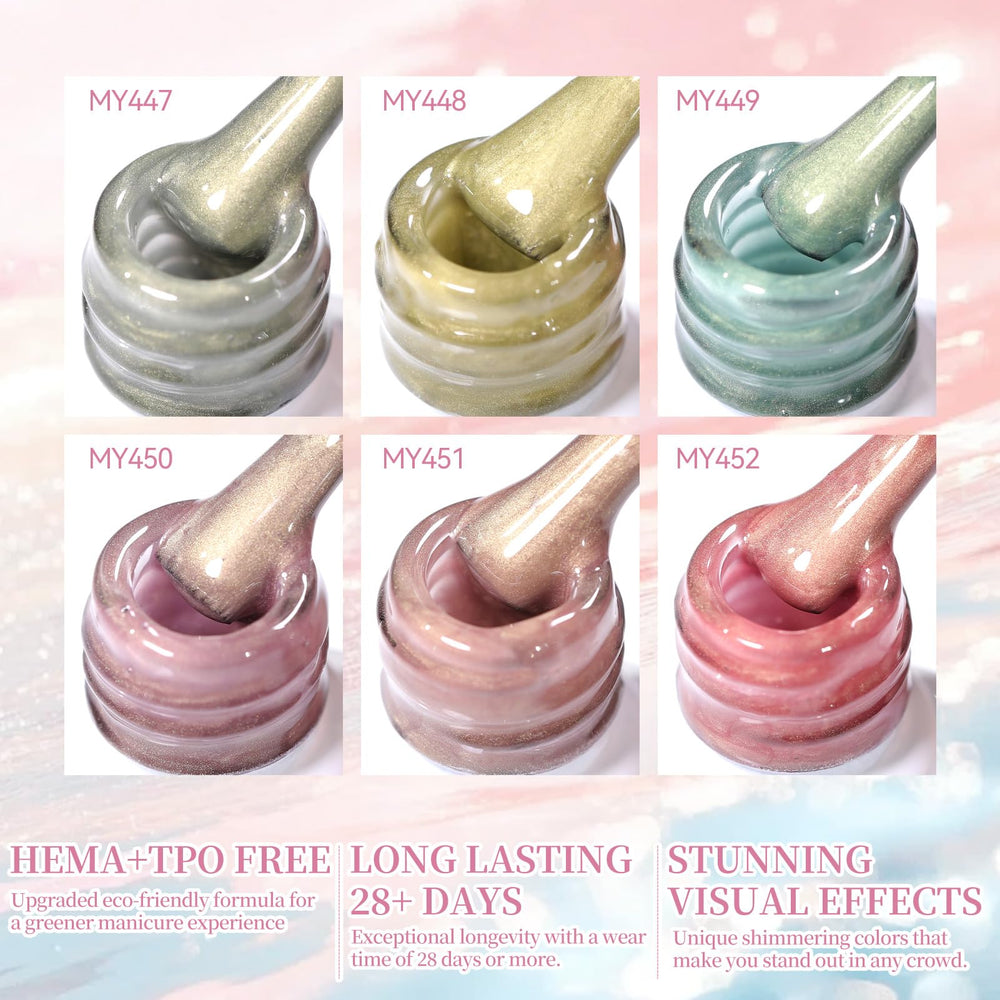 Born Pretty Golden Mirage Cat Magnetic Eye gel polish cures under UV/LED for salon-like results.