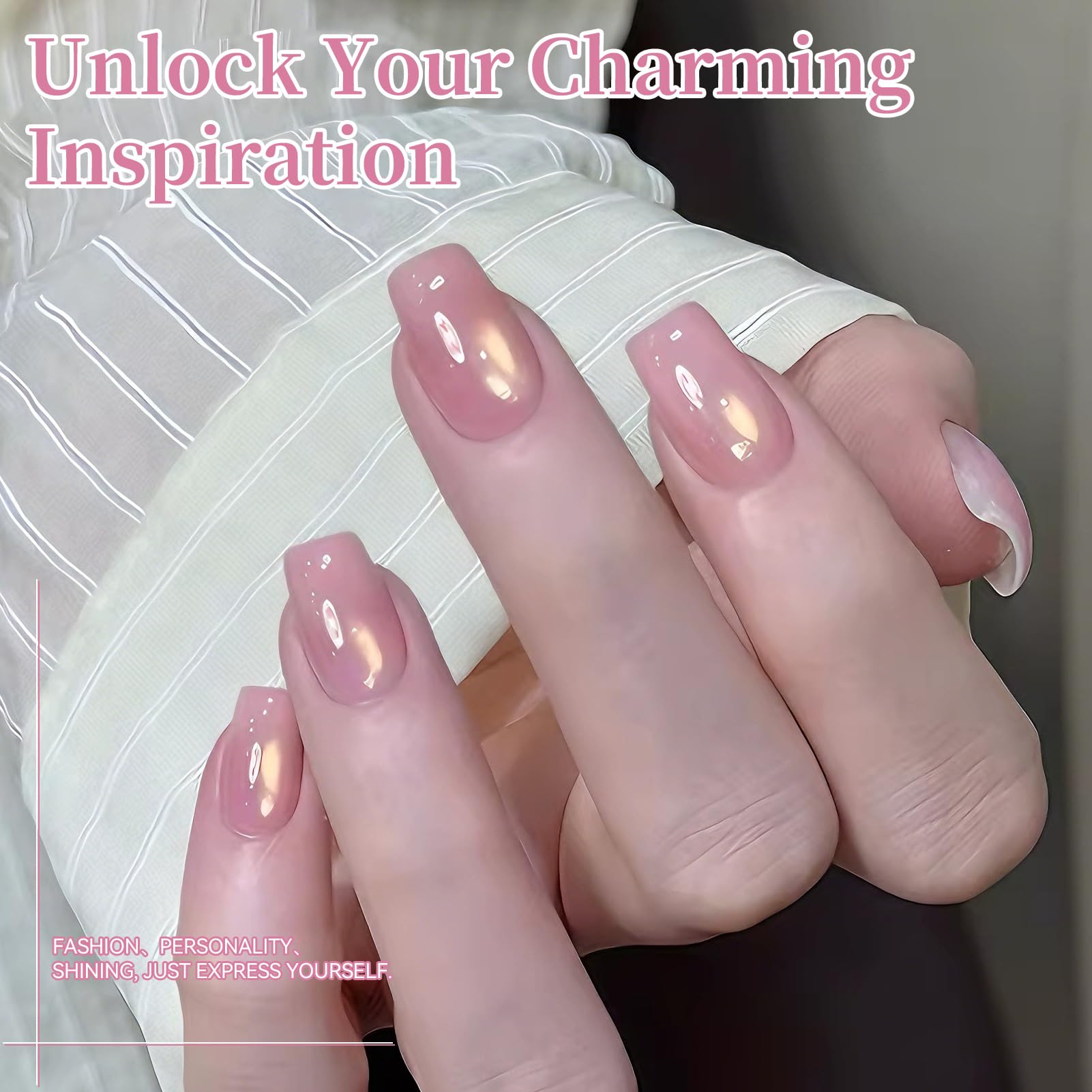 Born Pretty Golden Mirage Cat Magnetic Eye pink gel polish for vibrant DIY nails.