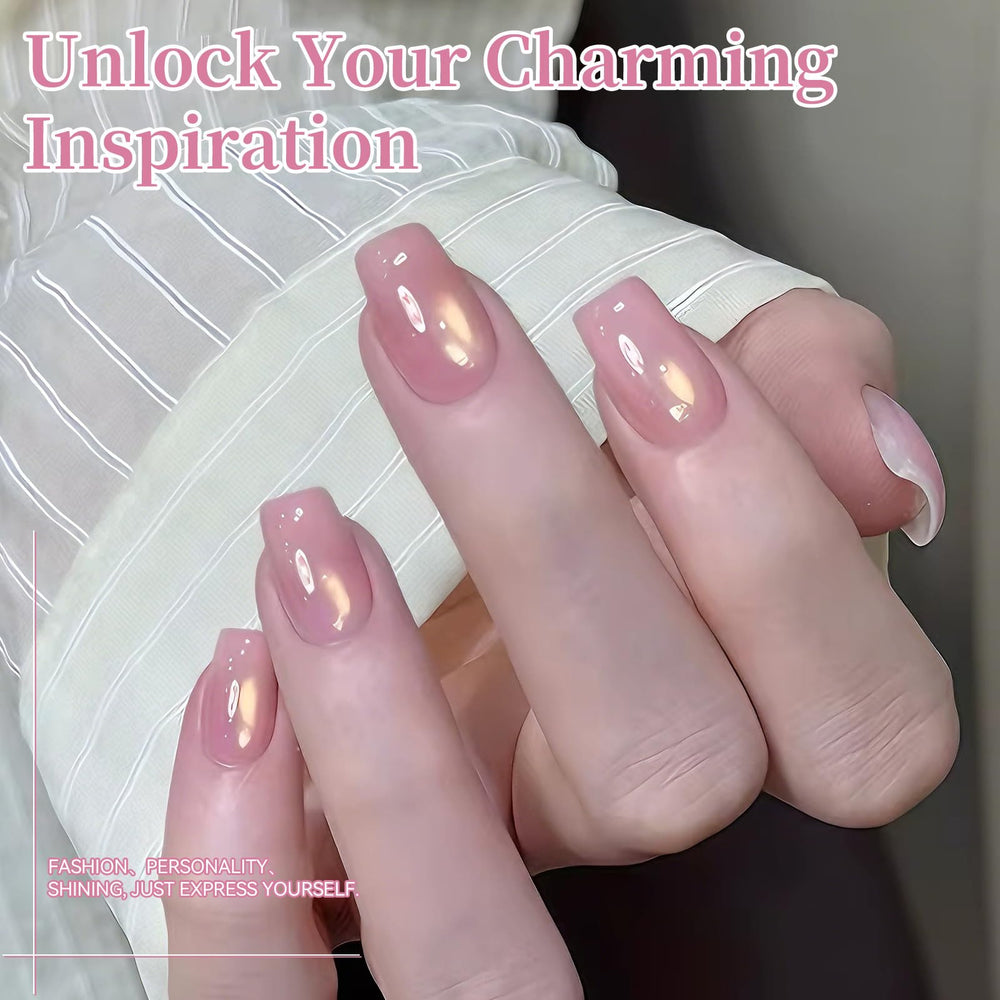 Born Pretty Golden Mirage Cat Magnetic Eye pink gel polish for vibrant DIY nails.