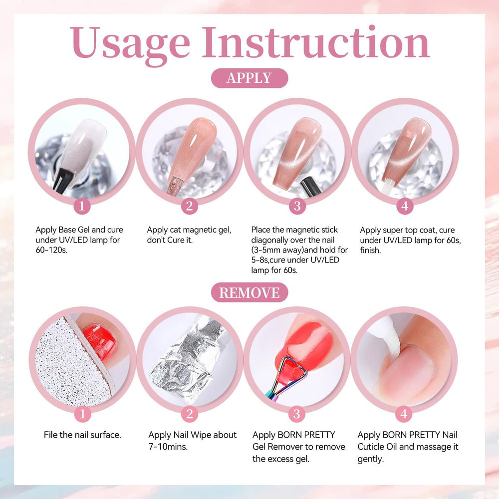 Born Pretty Golden Mirage Cat Magnetic Eye kit offers spring-summer color options.