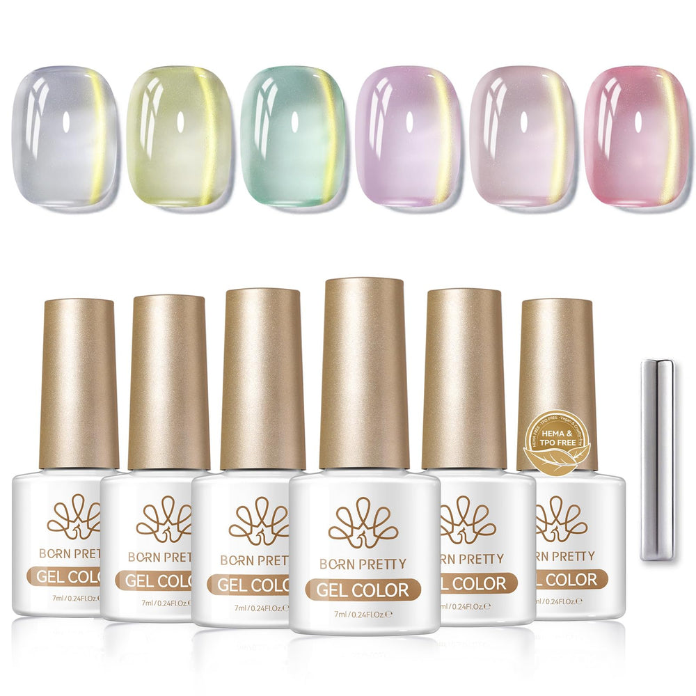 Born Pretty Golden Mirage Cat Magnetic Eye gel polish is soak-off and easy to remove.