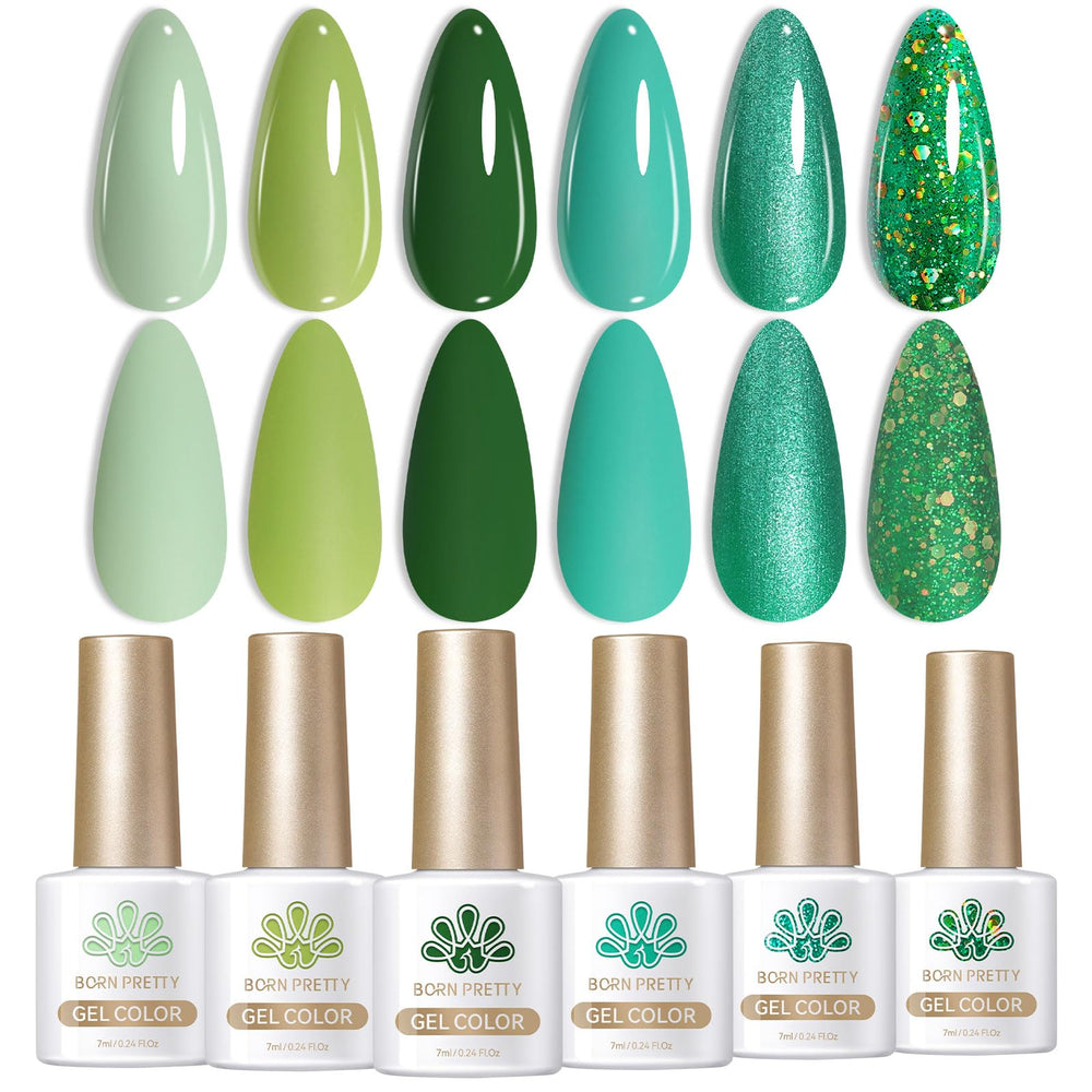Born Pretty avocado green gel nail polish for at-home manicures with long-lasting shine.
