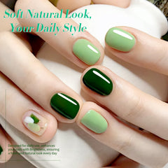 Born Pretty glitter green gel polish adds sparkling finish for festive nails.