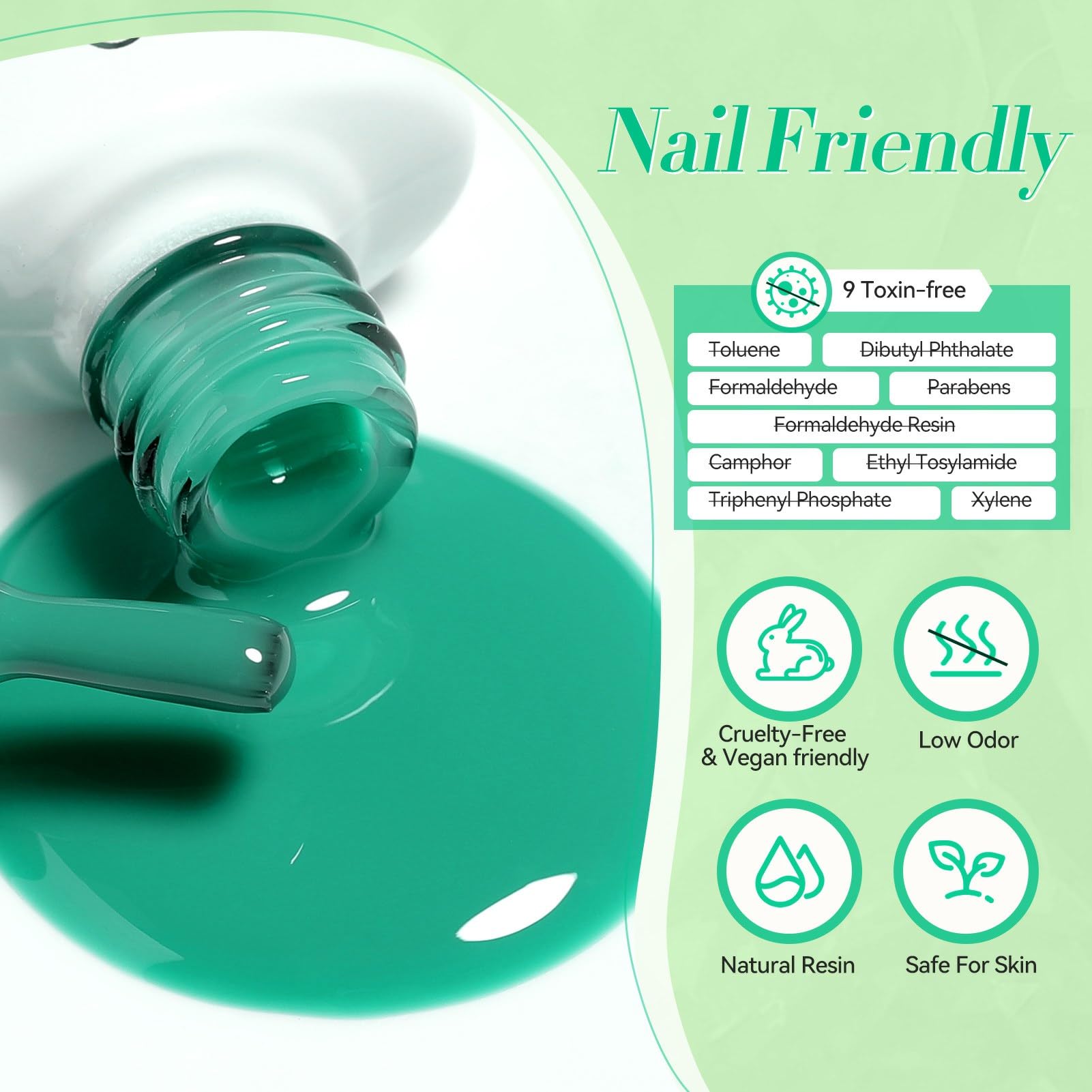 Born Pretty sage-green gel polish for subtle, timeless manicure.