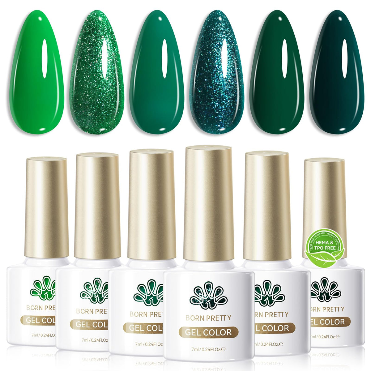 Born Pretty avocado green gel polish bottle for smooth, long-lasting color