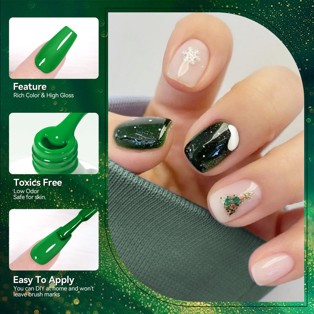 Born Pretty evergreen gel polish in lush, durable shade