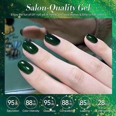 Born Pretty forest green gel polish for bold, opaque coverage