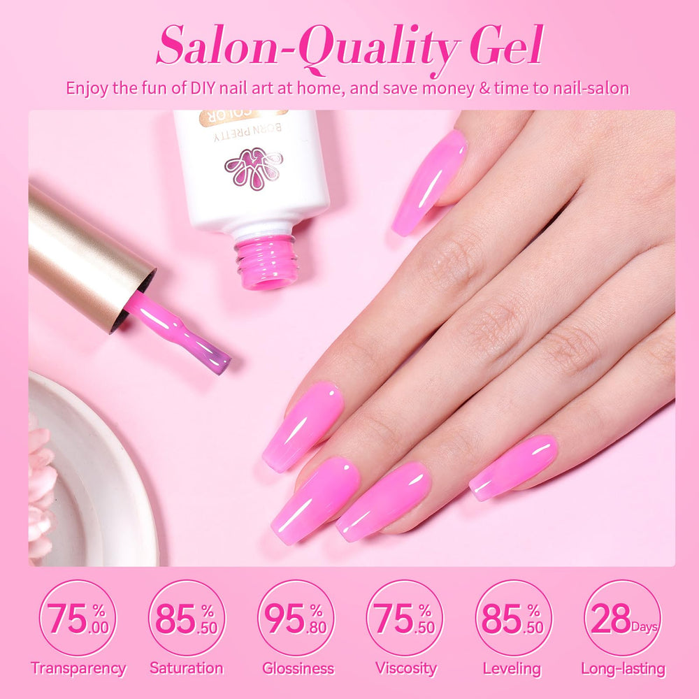 Born Pretty high-shine gel nail polish provides durable, glossy results