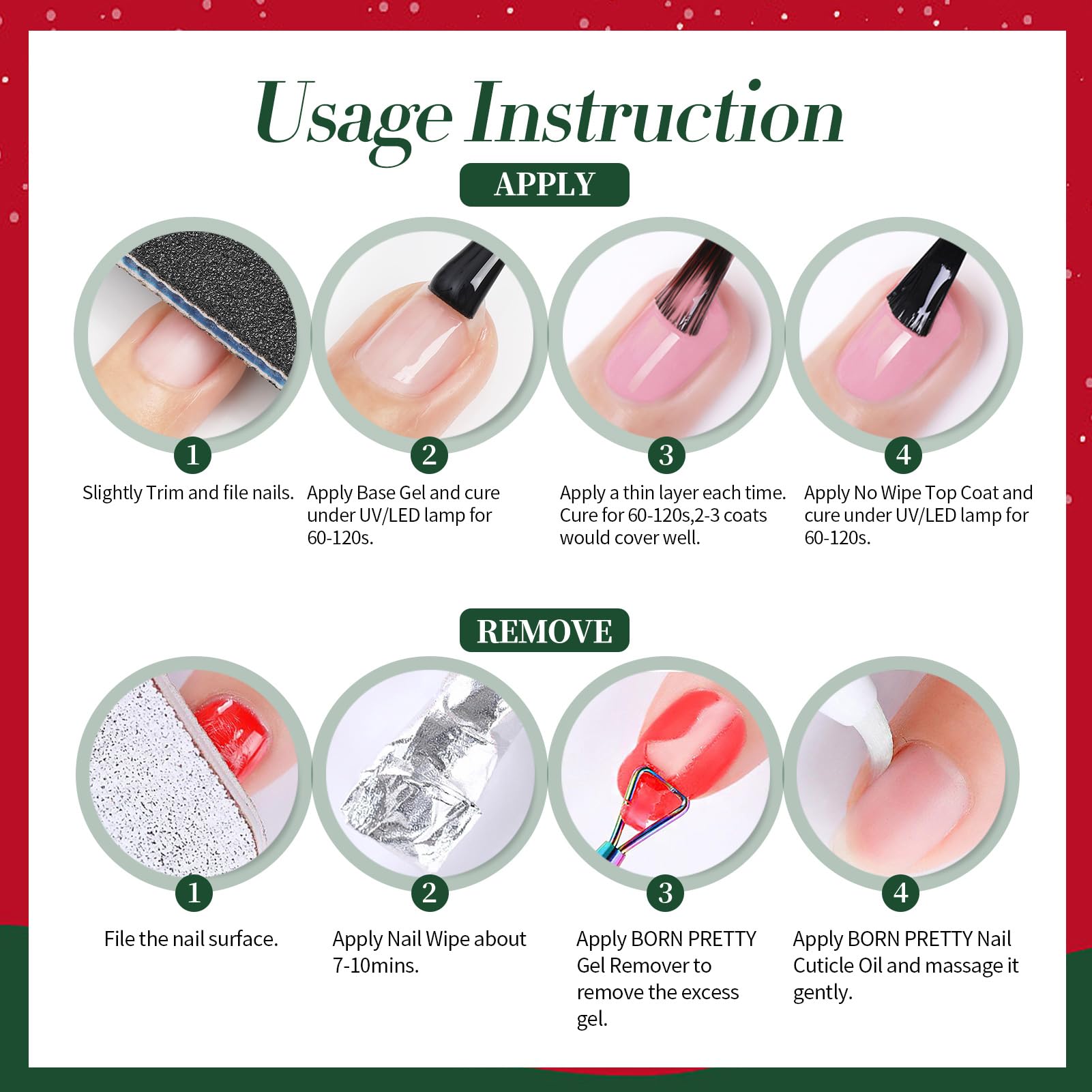 Born Pretty holiday nails at-home setup for simple, salon-like gels.