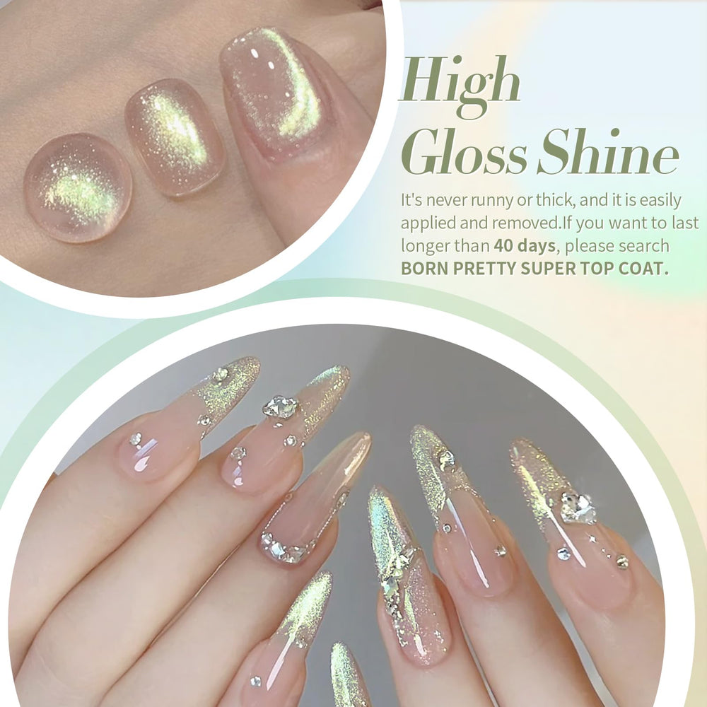 Born Pretty holographic glitter nails catching bright light